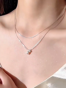 GL Fashionable Single gold Beautiful White pearl Necklace for women N7020