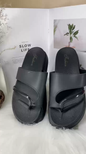 Womens Pinch toe thick soled anti slip outerwear slipper 9255