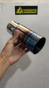 Muffler cutter variasi ujung knalpot mobil universal HKS racing look stainless