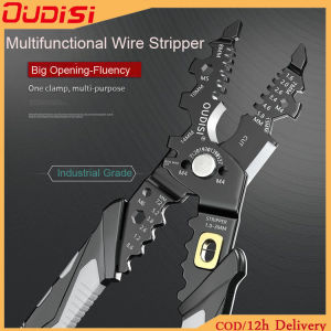 OUDISI 10 in 1 Wire Stripping Pliers Automatic Cable Stripping Pliers Electrical Wire Stripping Tool Multifunctional Wire Stripper Automatic Wire Stripper Crimping Tool Wire Stripper Multiple Features for Cutting