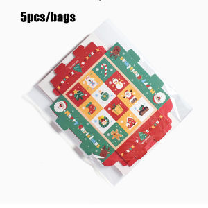 5pcs Merry Christmas Cartoon Santa Claus Cane 12 Grids Surprise Blind Boxs Chlidren Boy Girl Birthday Celebration Party Supplies