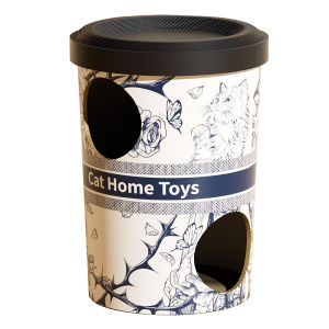 Double Layer Cat Villa Cardboard Cat Scratching Board Wear Resistant Corrugated Paper Coffee Cup Milk Tea Bucket Cat Hideout House