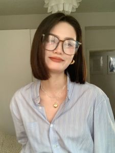 2023 New Korean Style Square Glasses Frame for Women Naked Face Large Frame Makes Face Look Smaller Anti Blue Light