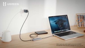 UGREEN 4 Port USB-C Hub USB 3.0 Extension Slim Data Transfer Samsung S24 iPhone 16 15 Series iPad Windows 11 MacBook Mac Pro Mini iMac Surface Pro XPS IdeaPad MateBook X Pro Notebook PC USB Flash Drives Mobile HDD