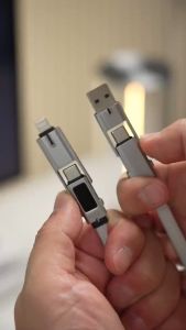 【LOCAL】PZOZ 140W Fast Charger 4 in 1 Cable USB-A Type C Cord LED Display Multi Charging USB-C For Apple iPhone iPad Lightning MacBook Samsung Xiaomi OPPO Vivo