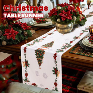 Christmas Table Runner Waterproof Dustproof Scratch-Resistant Festive Holiday Party Decor