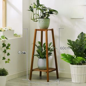 Solid Wood Floor-Standing Plant Stand Multi-Layer Balcony Indoor Green Ivy Single Succulent Flower Pot Plant Display Rack Living Room