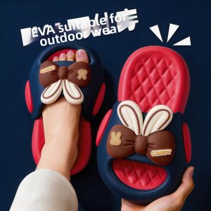 Summer Cute Bunny Bow EVA Thick Soled Slippers