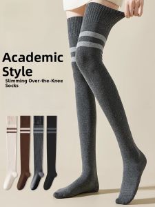 miiow | Anti-Slip High-Tube Knee-Height Womens Socks Cat Person Black Color Warmth Feature For Autumn And Winter Seasons