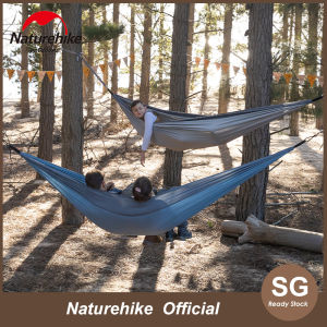 NatureHike Camping Hammock Double Single 1-2 Person Bearing 200kg With Hanging Ropes Camping Equipment  Outdoor Hammocks Hanging Hammock For Backpacking Hiking Travel Beach Garden NH21DC011