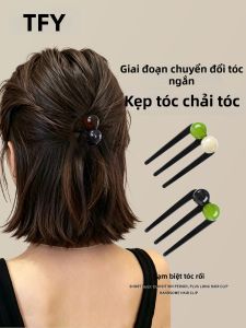 TFY | Phụ Kiện Ghim Tóc Ba Răng Có Hạt Dành Cho Tóc Ngắn