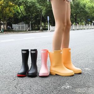 Rain Shoes Womens Waterproof Shoes New Adult Midsole Anti Slip And Wear-Resistant Rubber Shoes For External Wear