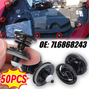 50ชิ้นแผ่นตกแต่งประตูรถยนต์ตอกหมุดประเภทตัวยึดคลิปตัวยึดคลิปเข็มขัดซีลประตูรถอัตโนมัติภายในสำหรับออดี้เซียต VW SKODA