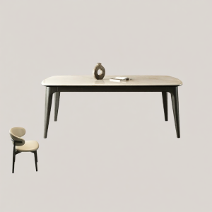Luxurious Marble Rectangular Italian Nordic Style Dining Table and Chairs