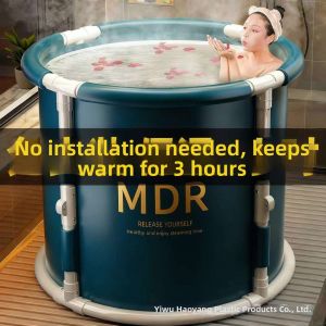 CHIZHIDU | Bồn Tắm Gập Đựng Người Lớn Có Nắp Cách Nhiệt