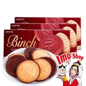 [ 3 BOX ] LOTTE Binch Korean Chocolate Biscuits Each Box 102g (12pcs)
