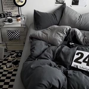 Zeen 4 in 1 Bedsheet Set Soft Fluffy Comfortable BedSheet Fitted Sheet Pillowcase Super Comforter Cover No Gusot No Lukot Home Decor