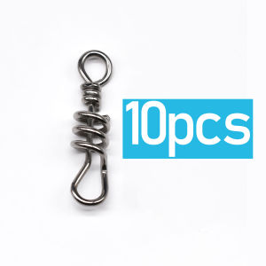 Topranc Stainless Steel Corkscrew Fishing Swivels Heavy Duty Screw Lock Connectors for Lure and Tackle