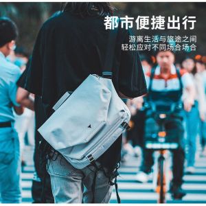 กระเป๋าสะพายข้างแบบสะพายข้างสำหรับผู้ชาย ความจุขนาดใหญ่ กระเป๋าใส่โน้ตบุ๊กแบบลำลอง กระเป๋าสะพายข้างแบบถอดได้ กระเป๋าสะพายข้างแบบลำลอง