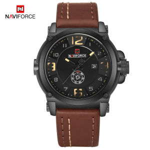 Naviforce | Top Brand Luxury NAVIFORCE Mens Watches Sports Quartz Watch Leather Strap Clock Men Waterproof Wristwatch Relogio Masculino 2022