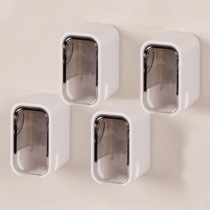 4PCS Toothbrush Holder Portable Flip-top Electric Toothbrush Storage Rack Dustproof Wall Mounted Tooth Brush Storage Box