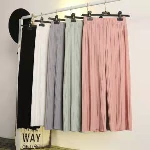 High Waist Loose Flared Fashion Plus Size Pant 9/10 Length