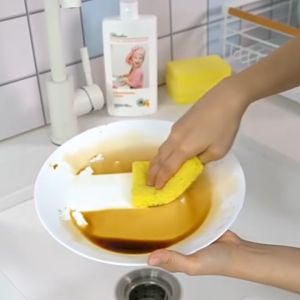 【SHOPLUS】No Scratch Soft Dual Sided Wood Pulp Sponge Dishwashing  Wood Pulp Cotton Sponge Wiping Cloth Dishwashing Cleaning Sponge Magic Wiping 木浆海绵 HL4010