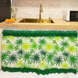 Printed Kitchen Sink Curtain/ Lababo Curtain Standard Size 60x30 inches
