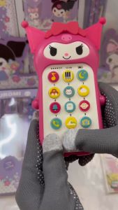 Kuromi Sanrio Music Phone Toys For Kids English Cute Education Learning Toys For Kids Baby Telefon Mainan Kanak-Kanak Telephone