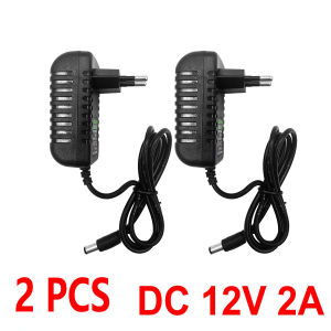 JIENUO | JIENUO 2PCS DC 12V 2A Power Adapter Universal Charger Fit CCTV Security Camera DVR NVR Router LED Strip Robot Lighting