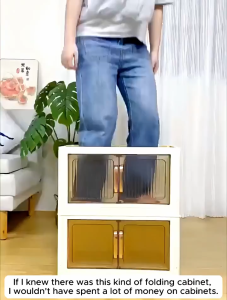 Tủ đựng đồ gấp trong suốt tủ quần áo trẻ em nhiều lớp 3/4/5 không cần lắp đặt sức chứa lớnchống bụi bánh xe đa năng