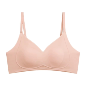 Ice Silk Bra No Steel Ring Thin Womens Underwear Jelly Strip Rabbit Ear Seamless Big Chest Looks Small Breathable Bra