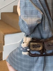 EchoBliss  กระเป๋าทรงอานม้าแฟชั่นย้อนยุคหนัง PU ระดับไฮเอนด์กระเป๋าสะพายข้างหรูหรา