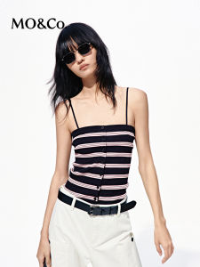MO&Co. | Cotton Acetate Horizontal Stripe Stretch Knitwear