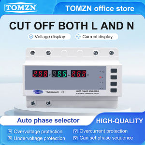TOMZN Relay-type Auto Dual Power Transfer Switch Over Under Voltage Protection Over Current Protector Cut Off L N U-I Display