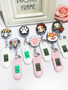 Cute Cartoon Nurse Stretchable Watch Adorable Chest Watch Student Exam Luminous Silent Watch for Women with Digital Movement