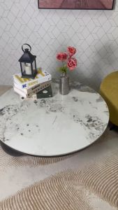 โต๊ะกลางรับแขกทรงกลมเตี้ยท๊อปบนหินอ่อน รุ่น C922