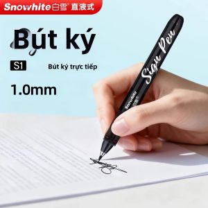 Bút Ký Khô Nhanh Snowhite 1.0mm Đầu Sợi Viết Êm Dùng Cho Văn Phòng Chữ Ký Chất Lượng Cao Cấp