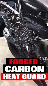 HONDA CLICK 125i 150i V2 V3 MUFFLER COVER GLOSSY HYDRO-DIP FORGED CARBON EXHAUST PIPE HEAT GUARD COVER