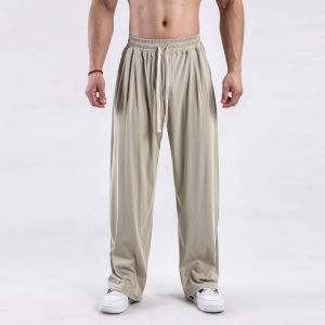 Quần Ống Đứng Ice Sensation Dáng Rộng Phong Cách Mỹ Mùa Hè Thường Ngày Quần Dài Ống Rộng Đa Năng Thoải Mái Thoáng Khí