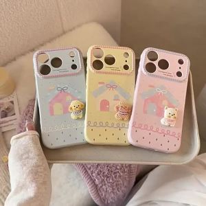 Potdemiel | Ốp Điện Thoại Hình Chú Chó Hoạt Hình 3D Màu Kẹo Hàn Quốc Cho iPhone Chống Sốc Bảo Vệ Mềm Mại Tương Thích Với Nhiều Mẫu Máy