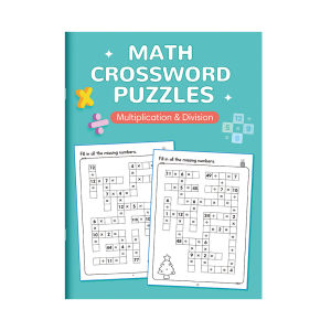 Math Workbook Montessori for Kids Ages 5-8 Math CrossWord Puzzles Addition Subtraction Multiplication Division Criss Cross Game