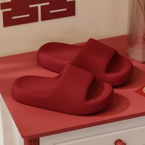 MONLEYTA | Wedding Couple Slippers Thick Bottom Anti Slip Home Indoor Festive Red New Marriage Gift Slippers Comfortable Soft EVA Material