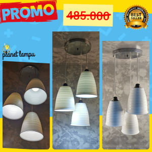 MURAH KAP LAMPU GANTUNG HIAS 3 IN 1 MINIMALIS CAFE PLAFON ATAP DEKORASI RUANG TAMU VINTAGE MODERN