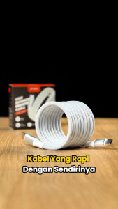 Fieri Kabel Charger Magnetik 65W Type C to C – 1.5 M C938 Braided Nylon PremiumSelf-Coiling Fast Charge