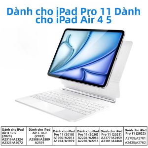 Bàn Phím Magic Có Bảng Điều Khiển Cảm Ứng Dành Cho iPad Air 4/5 10.9 Inch Bao Da Thông Minh Tương Thích Với iPad Pro 12.9 Inch Hỗ Trợ Tiếng Tây Ban Nha