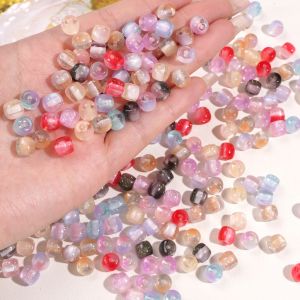 8x7mm 10pcs/bag Resin Cylindrical Bead Large Hole Pillar Loose Spacer Beads For Handmade Bracelet Necklace Earring Keychain DIY Craft Jewelry Making Accessories