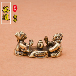 Mini Bronze Tea Chess Music Desktop Decorations Home Office Study Room Tabletop Competitor Ornaments Chinese Style Living Room Gifts