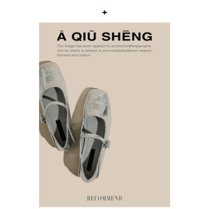 รองเท้าส้นแบน Mary Janes สีเงิน ทรงหัวเหลี่ยม สำหรับผู้หญิง รองเท้าแฟชั่นฤดูร้อน 2025 รองเท้าหนังแกะสไตล์ย้อนยุคแบบลำลอง