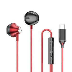 Dual Interface Wired Earphones HiFi Stereo Surround Sound In-ear Headset with Wire Control & Mic Fit for Most Mobile Phones